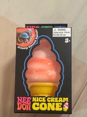 Nee Doh Nice Cream Cone Soft Squishy Toy - Pink & Cream